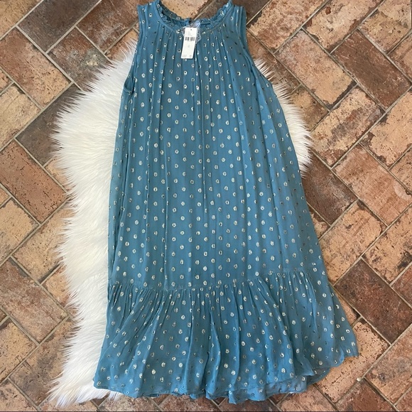 [Anthropologie] NWT Natlie Flounced Tunic Dress in Blue - XS - Picture 2 of 5